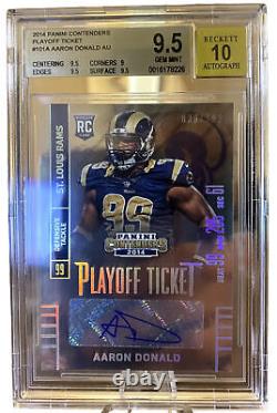 2014 Aaron Donald Panini Contenders Playoff Ticket RC Auto /199 BGS 9.5 GEM MINT