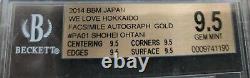 2014 BBM Japan PA01 We Love Hokkaido Gold Shohei Ohtani /100 BGS 9.5 GEM MINT