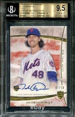 2014 Jacob deGrom Topps Supreme Autographs Rookie, Red 7/10, BGS 9.5 GEM MINT
