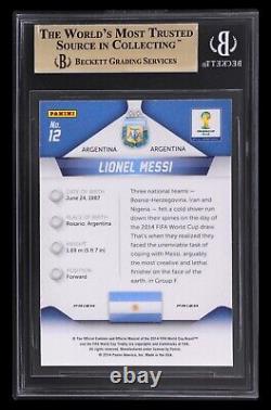 2014 Prizm World Cup Red White Blue Power Plaid 12 Lionel Messi BGS 9.5 Gem Mint