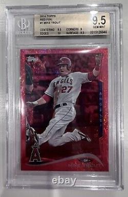 2014 Topps #1 Mike Trout Red Foil Parallel BGS 9.5 Gem Mint with 10 sub