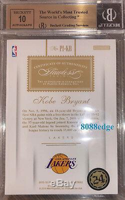 2015-16 Flawless Premium Ink Auto Kobe Bryant #9/25 Autograph Bgs 9.5 Gem Mint