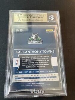 2015-16 Panini Prizm Karl Anthony Towns Silver Rookie RC #328 BGS 9.5 Gem Mint
