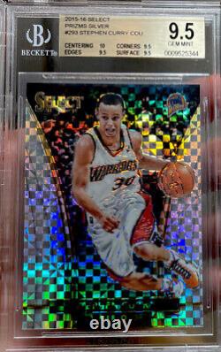 2015-16 Panini Select Courtside Silver Prizm Stephen Curry BGS 9.5 GEM MINT #293