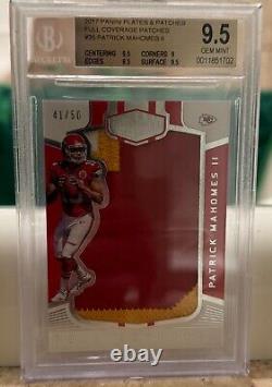 2017 Plates & Patches Patrick Mahomes RC Full Patch BGS GEM MINT