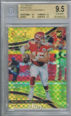 2017 Select Gold Refractor Patrick Mahomes Rc /10. Bgs 9.5 Gem Mint