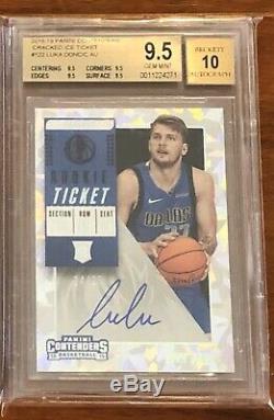 2018-19 Contenders LUKA DONCIC /25 Cracked Ice Auto RC BGS 9.5/10 TRUE Gem Mint