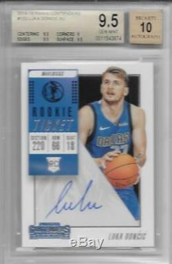 2018-19 Luka Doncic Contenders Auto Rookie Ticket RC- BGS 9.5 Gem Mint with10 auto