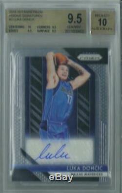 2018-19 Luka Doncic Panini Prizm Auto RC. BGS 9.5 Gem Mint withall 9.5 & 10 subs