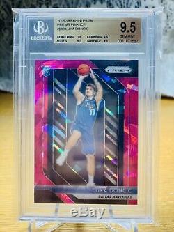 2018-19 Panini Prizm Luka Doncic Pink Ice BGS 9.5 with10 (TRUE GEM MINT++) PSA 10