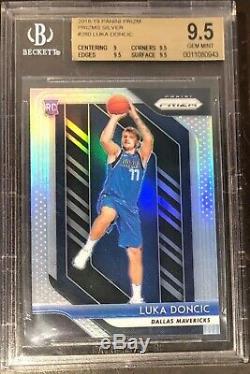 2018-19 Panini Prizm Silver Luka Doncic RC Rookie BGS 9.5 GEM MINT Prism