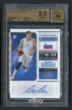 2018 Contenders Draft Picks Luka Doncic RC Rookie Auto BGS 9.5 Gem Mint