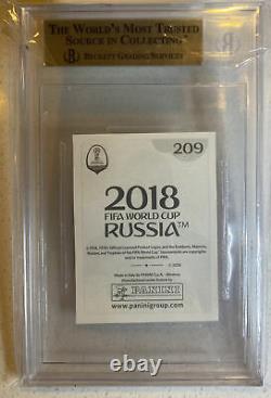 2018 Panini World Cup Kylian Mbappe Rookie Sticker #209 Bgs 9.5 Gem Mint