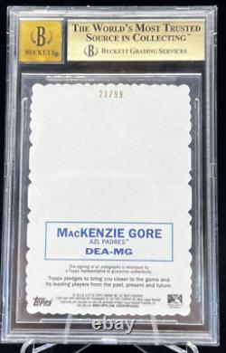 2018 Topps Heritage Deckle Edge Mackenzie Gore AUTO #21/99 BGS 9.5/10 GEM MINT