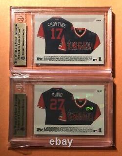 2018 Topps Now SHOHEI OHTANI RC Gem Rookie + Mike TROUT NICKNAME Players BGS 9.5