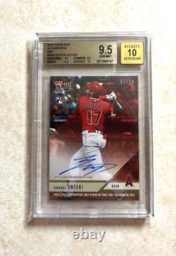 2018 Topps Now Shohei Ohtani Rc Auto Red /10 Bgs 9.5/10 Gem Mint High Subgrades