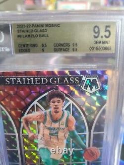 2021-22 Lamelo Ball Stained Glass Bgs 9.5 Gem? Mint First Graded Pop 1