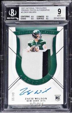 2021 National Treasures Zach Wilson Prodigy RPA /99 BGS 9.5 Away From Gem Mint