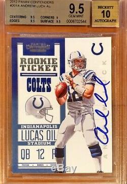 Andrew Luck 2012 Panini Contenders Rc Auto Bgs 9.5 10 Gem Mint On Card