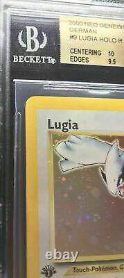 BGS 9.5 w10 Lugia 1 Edition Neo Genesis 9/111 Pokemon WOTC GEM MINT PSA 10 POP 1