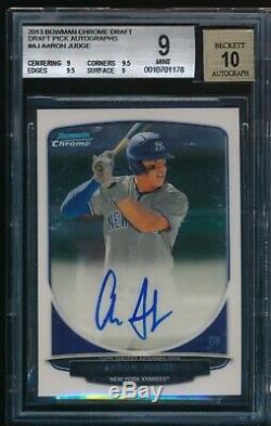 BGS 9 with9.5 AUTO 10 AARON JUDGE 2013 Bowman Chrome Draft RC (. 5 from GEM) MINT