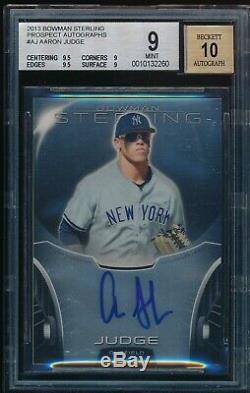 BGS 9 with9.5 AUTO 10 AARON JUDGE 2013 Bowman Sterling Prospect (. 5 from GEM) MINT
