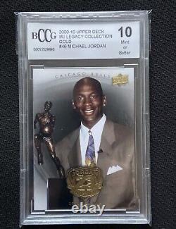 BGS BCCG 10 Gem Mint Michael Jordan UD Jordan Legacy Gold #46-'91 NBA MVP Deck