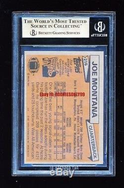 Bgs 9.5 Joe Montana 1981 Topps Rc Rookie Card Gem Mint Condition 49ers Mvp Wow