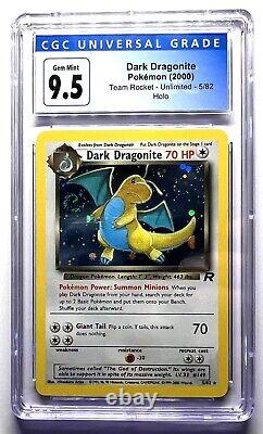 Dark Dragonite Gem Mint Swirl! 2000 Team Rocket CGC 9.5 Pop 6 BGS PSA 10 Top