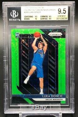 EXTREMELY RARE LUKA DONCIC Neon Green #2/5 Prizm Fast Break BGS 9.5 GEM MINT