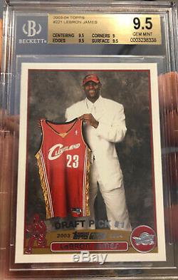 Iconic Lebron James rookie card Topps 2003 Gem Mint 9.5 BGS Beckett RC Lakers