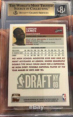 Iconic Lebron James rookie card Topps 2003 Gem Mint 9.5 BGS Beckett RC Lakers