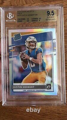 Justin Herbert Silver Holo 2020 Donruss Optic Rated Rookie #153, BGS 9.5 GEM