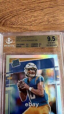 Justin Herbert Silver Holo 2020 Donruss Optic Rated Rookie #153, BGS 9.5 GEM