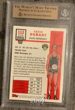 KEVIN DURANT RC 2007-08 Topps 1957-58 Variations BGS GEM MINT 9.5 Suns