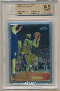 Kobe Bryant 1996/97 Topps Chrome #138 Rc Rookie Card Lakers Sp Bgs 9.5 Gem Mint