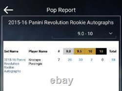 Kristaps Porzingis 2015-16 Panini Revolution #7 RC Rookie Auto Gem Mint BGS 9.5