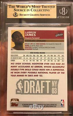 LeBRON JAMES Rookie Card 2003 Topps #221 GEM Mint 9.5 BGS Beckett RC Lakers HOF