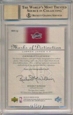 Lebron James 2005/06 Sp Signature Marks Distinction Auto /40 Bgs 9.5 Gem Mint 10