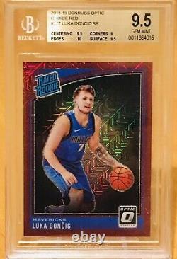 Luka Doncic 2018 Donruss Optic Rated Rookie Choice Red #/88 SSP BGS 9.5 Gem Mint