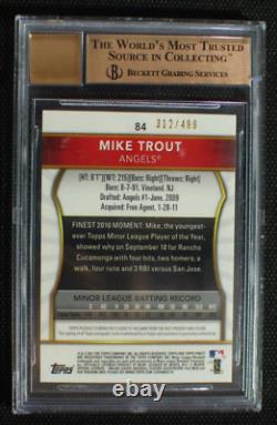 MIKE TROUT 2011 Topps Finest ROOKIE AUTO REFRACTOR RC /499 GEM MINT BGS 9.5
