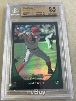 MIKE TROUT RC 2011 Bowman Chrome Draft REFRACTOR Rookie BGS 9.5 GEM MINT Angels