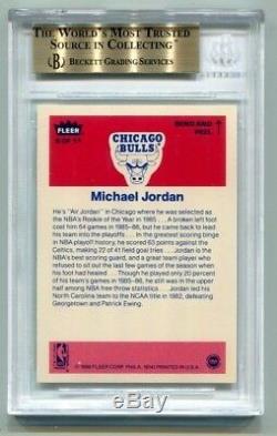 Michael Jordan 1986 Fleer Sticker #8 BGS 9.5 Gem Mint Rookie RC Two 10 Subgrades