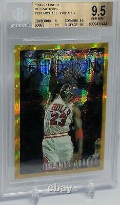 Michael Jordan 1996-97 Topps Finest Gold Refractor #291 BGS 9.5 Gem Mint