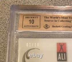 Muhammad Ali 2012 Leaf The Greatest Silver On Card Auto 1/10 Bgs Gem Mint 9.5/10
