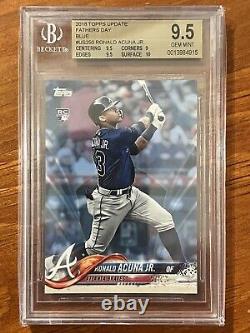 Ronald Acuna 2018 Topps Update #250 Rc Fathers Day Blue Bgs 9.5 Gem Mint