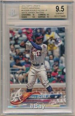 Ronald Acuna 2018 Topps Update 250 Rc White Jersey Variation Sp Bgs 9.5 Gem Mint
