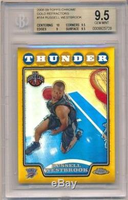 Russell Westbrook 2008/09 Topps Chrome Rc Gold Refractor Sp /50 Bgs 9.5 Gem Mint