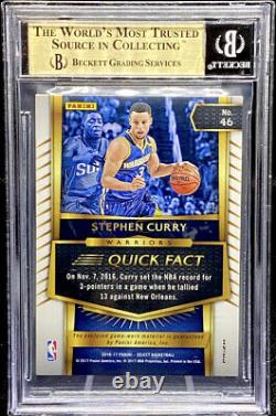 Stephen Curry 2016-17 Panini Select Swatches Gold Prizm 7/10 Steph BGS 9.5 POP 3