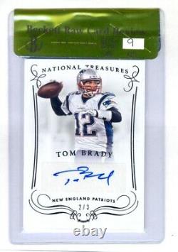 Tom Brady 2014 Panini National Treasures Auto Autograph #2/3 Bgs 9.5 Gem Mint